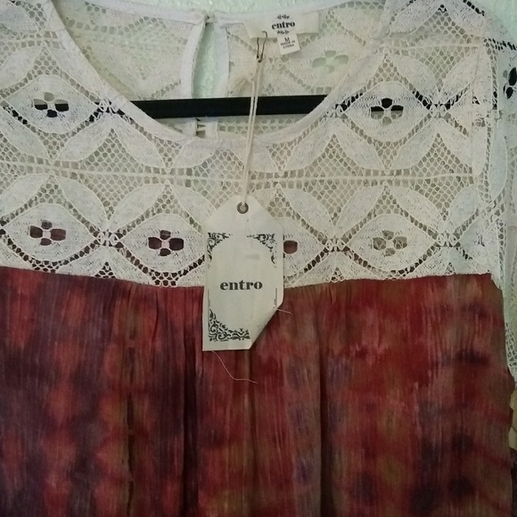 Entro lace tie-dye tassel side boho long sleeve - Picture 8 of 8